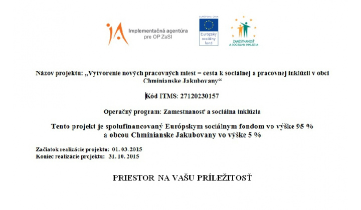 Vytvorenie nových pracovných miest