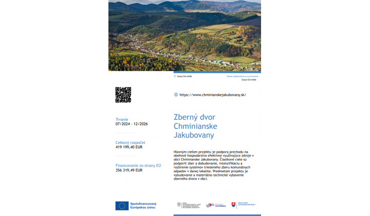 Zberný dvor Chminianske Jakubovany 